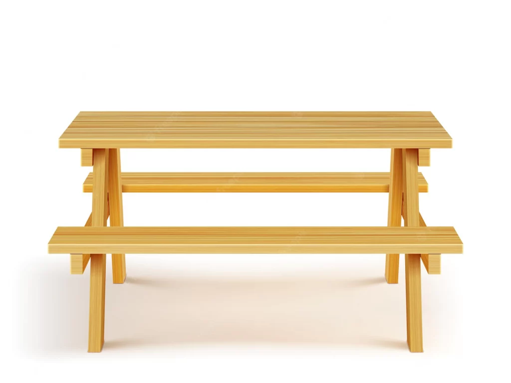wood-picnic-table-with-benches